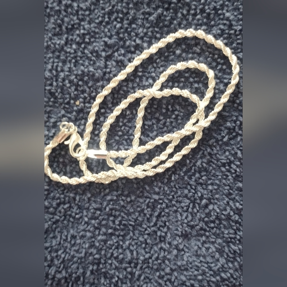 Sterling silver 18 inch rope chain - Picture 3 of 3